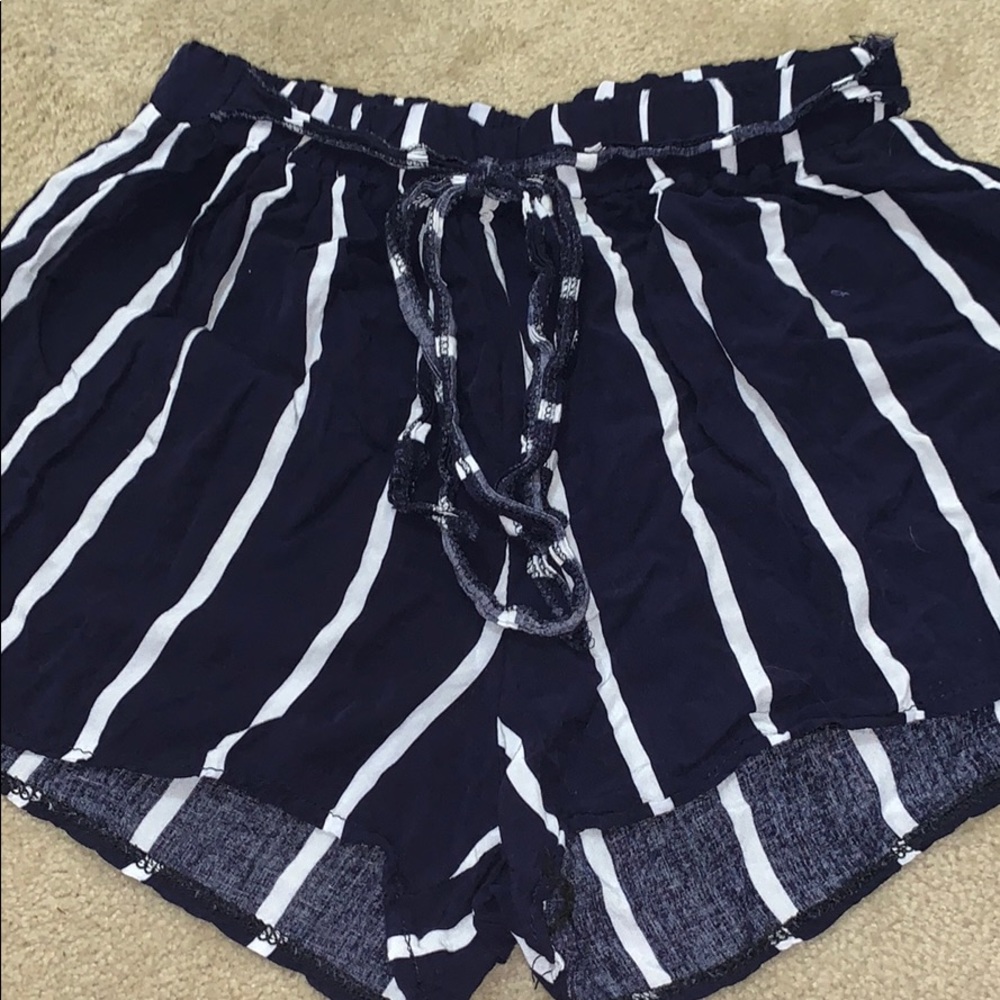 striped flowy shorts